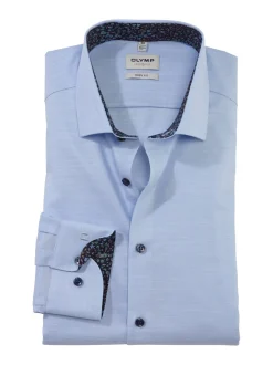 Olymp Level Five Kauluspaita, Body fit Keskisininen