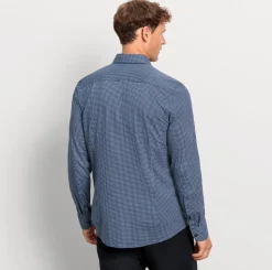 Olymp level five kauluspaita, body fit Sininen Kuosi