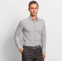 Olymp level five kauluspaita, body fit Sininen Kuosi