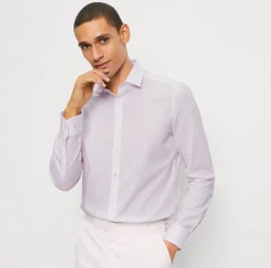 Olymp Level Five Kauluspaita, Body fit Vaaleanpunainen