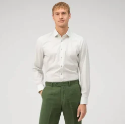 Olymp Level Five Kauluspaita, Body fit Luonnonvalkoinen