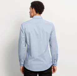 Olymp level five kauluspaita, body fit Sininen Kuosi