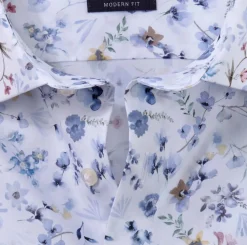 Olymp luxor kauluspaita, Modern fit Valkopohjainen Kuosi