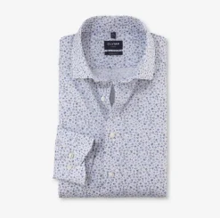 Olymp luxor kauluspaita, Modern fit Valkopohjainen Kuosi