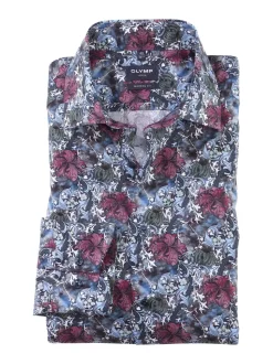 Olymp luxor kauluspaita, Modern fit Punainen Kuosi