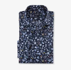 Olymp luxor kauluspaita, Modern fit Sininen Kuosi