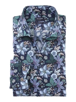 Olymp luxor kauluspaita, Modern fit Sininen Kuosi