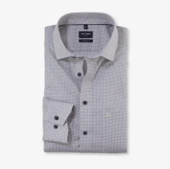 Olymp luxor kauluspaita, Modern fit Ruskea Kuosi