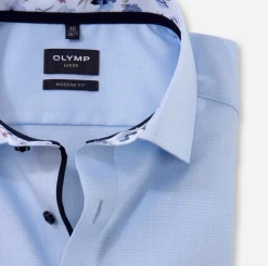 Olymp luxor kauluspaita, Modern fit Keskisininen