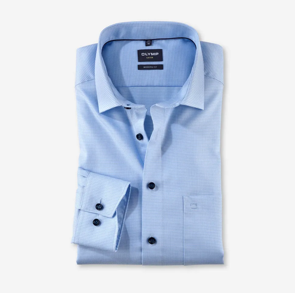 Olymp luxor miesten kauluspaita,modern fit Sininen Kuosi