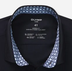 Olymp miesten kauluspaita, 095 24/7 - LUXOR MODERN FIT JERSEY Tummansininen