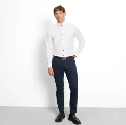 Olymp miesten kauluspaita, 051 LEVEL 5 BODY FIT CONTRAST + HIHA Valkoinen