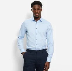 Olymp miesten kauluspaita, 051 LEVEL 5 BODY FIT CONTRAST + HIHA Vaaleansininen