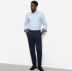 Olymp miesten kauluspaita, 051 LEVEL 5 BODY FIT CONTRAST Vaaleansininen