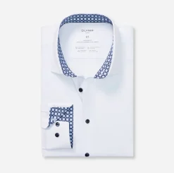 Olymp miesten kauluspaita, 095 24/7 - LUXOR MODERN FIT JERSEY Valkoinen