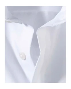 Olymp Miesten Kauluspaita, White Comfort Fit Valkoinen
