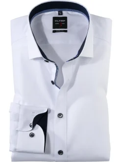 Olymp Miesten Kauluspaita, Body Fit Royal Kent Valkoinen