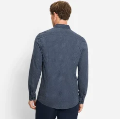 Olymp miesten kauluspaita, 097 24/7 - LEVEL 5 JERSEY BODY FIT Sininen Kuosi