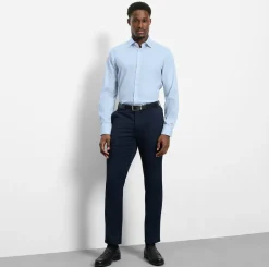 Olymp miesten kauluspaita Level 5 Body Fit Stretch Easy Iron, vaaleansininen