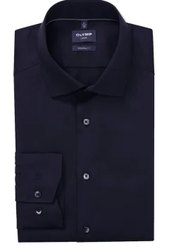 Olymp miesten kauluspaita, 042 LUXOR MODERN FIT SATIN Sininen