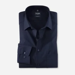 Olymp miesten kauluspaita, OLYMP LUXOR MODERN FIT COBALT Tummansininen