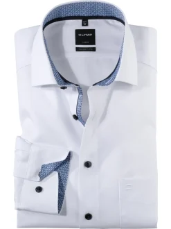 Olymp Miesten Pitkähihainen Kauluspaita 0743-64-00 NOS Valkoinen