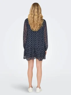 ONLEMILIE LIFE L/S SHORT DRESS SININEN KUOSI