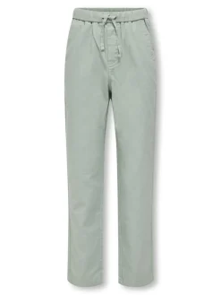 Only and Sons Junior lasten housut, OSJLINUS COTTON LINEN PANT Vihreä