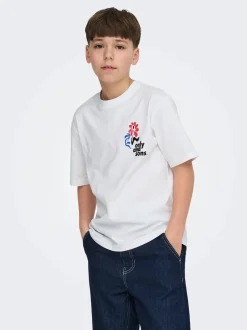 Only and Sons Junior lasten t-paita OSJFRED Laurent Flow, valkoinen
