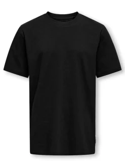 Only and Sons Junior lasten t-paita OSJMAX LIFE SS STITCH TEE NOOS, musta