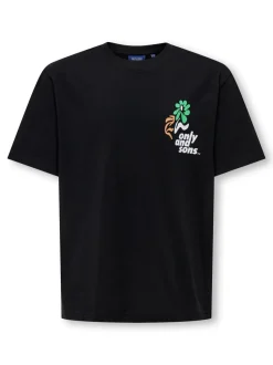 Only and Sons Junior lasten t-paita OSJFRED Laurent Flow, musta