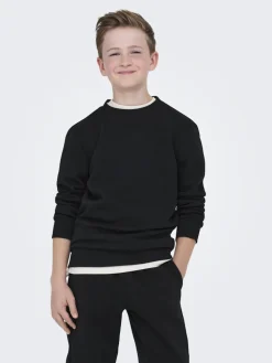 Only and Sons Junior lasten collegepata OSJCERES CREW NECK SWEAT NOOS, musta