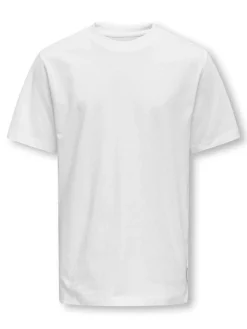 Only and Sons Junior lasten t-paita OSJMAX LIFE SS STITCH TEE NOOS, valkoinen