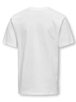 Only and Sons Junior lasten t-paita OSJMAX LIFE SS STITCH TEE NOOS, valkoinen