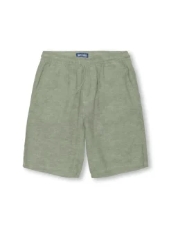 Only and Sons Junior shortsit, OSJCAIDEN LIFE LOOSE LINEN SHORTS Vihreä