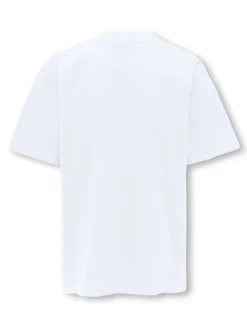 Only and Sons Junior t-paita, OSJFRED LIFE RLX SS LABEL TEE Valkoinen