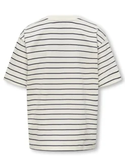 Only and Sons Junior t-paita, OSJKENGE S/S OVERSIZE TEE Raidallinen Valkoinen