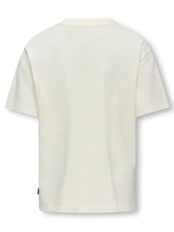 Only and Sons Junior t-paita, OSJMENES LOOSE SS O-NECK T-SHIRT Luonnonvalkoinen