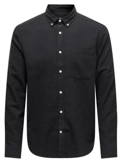 Only and Sons kauluspaita, GUDMUND SLIM SOLID Musta