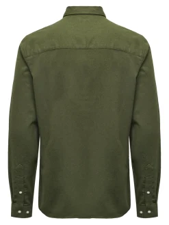 Only and Sons kauluspaita, GUDMUND SLIM SOLID Armeijanvihreä