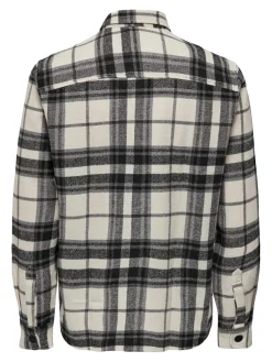 Only and Sons kauluspaita, ONSMILO OVR CHECK LS SHIRT Musta Ruutu