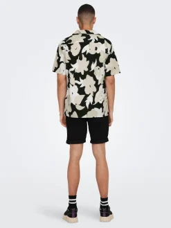 Only and Sons kauluspaita, TREV REN LIN Mustavalkoinen