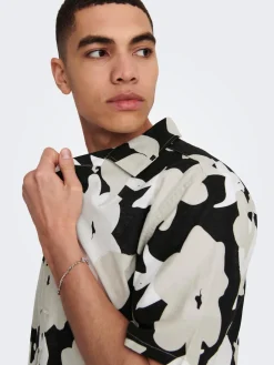 Only and Sons kauluspaita, TREV REN LIN Mustavalkoinen