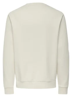 Only and Sons miesten collegepaita ONSXMAS REG CREW HP, Cloud Dancer