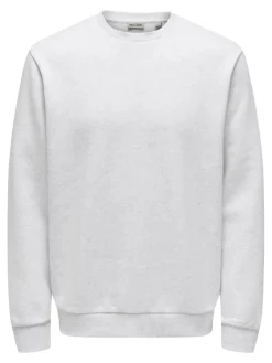 Only and Sons miesten collegepaita ONSCERES Crew Neck, vaaleanharmaa