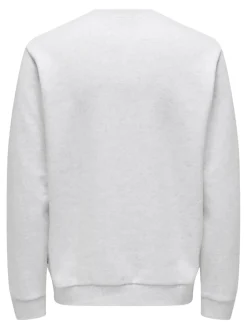 Only and Sons miesten collegepaita ONSCERES Crew Neck, vaaleanharmaa