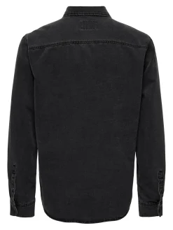 Only and Sons Miesten Farkkupaita, BANE DENIM SHIRT NOS Hiilenmusta