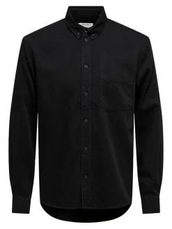 Only and Sons miesten farkkupaita ONSOrson Regular YFM DNM Shirt, musta