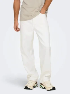 Only and Sons miesten farkut, FADE LOOSE Valkoinen