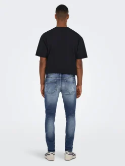 Only and Sons Miesten Farkut Loom Slim Jog 3522 Nos Indigo